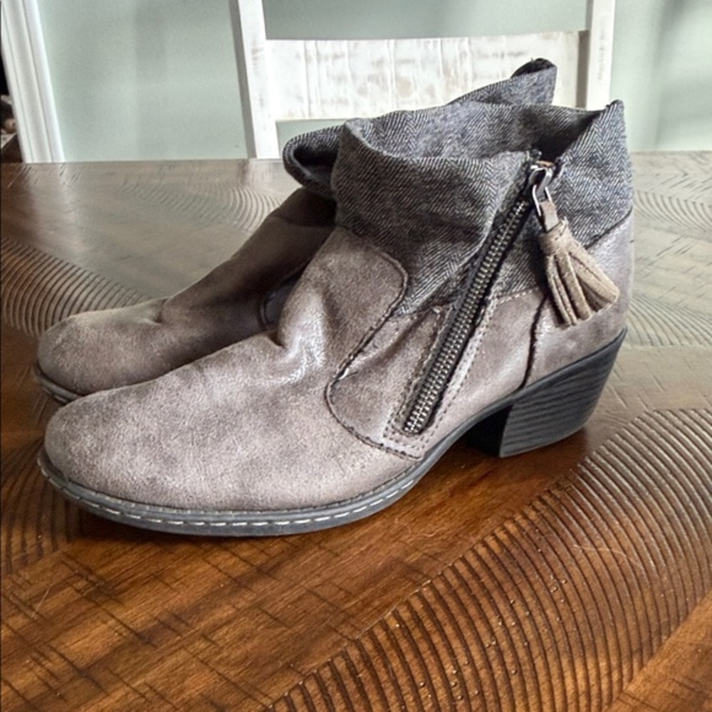 boc Taupe Ankle Booties with Zipper